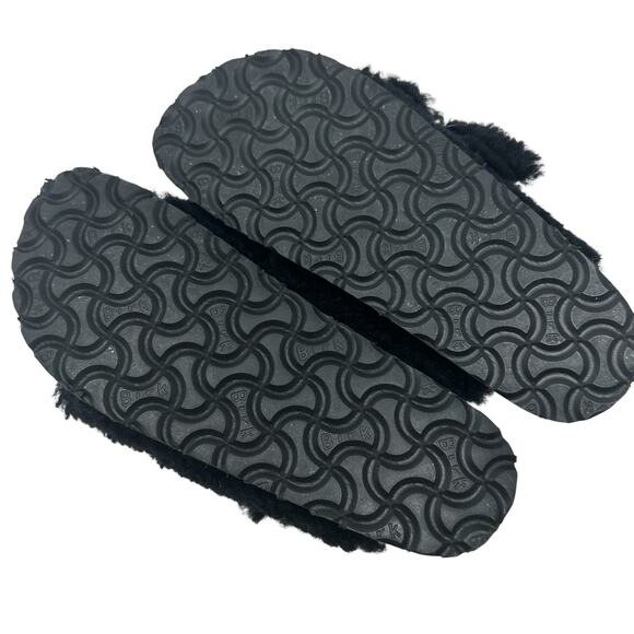 Birkenstock Papillio Arizona Big Buckle Shearling Sandals Teddy Black Size 36 - Picture 11 of 12